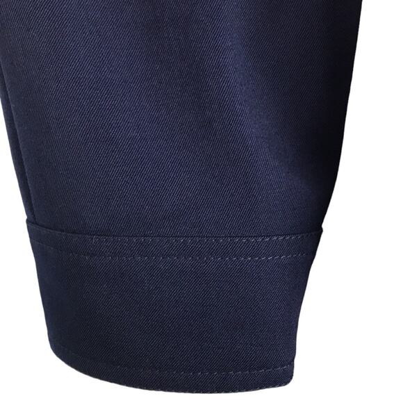 Vintage Rouie Long Sleeve Shirt Dress Button Front Navy Pockets Career Size 8 - Picture 5 of 16